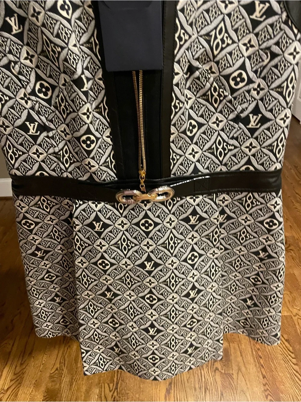 Louis Vuitton Black and White Monogram Mini Dress